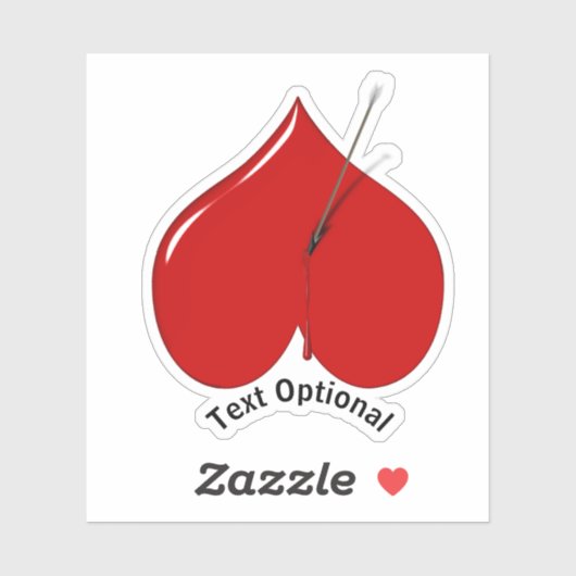 Ondersteboven hart Anti Valentijnsdag Sticker (Vel)