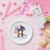 Ondersteboven heksenbenen Grappig Halloween Party Papieren Bordje (Feest)