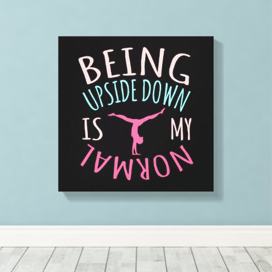 Ondersteboven is de normale gymnastiekgymnastiek canvas afdruk (Insitu (Houten vloer))