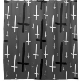 Ondersteboven Omgekeerd kruis grijs zwart Douchegordijn