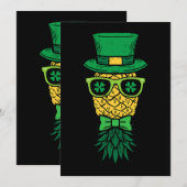 Ondersteboven Pineapple Leprechaun St Patricks Day Kaart (Voorkant / Achterkant)