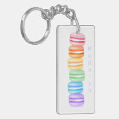 ondersteboven regenboogmacarons gepersonaliseerd sleutelhanger (Voorkant Links)
