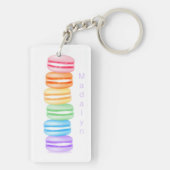 ondersteboven regenboogmacarons gepersonaliseerd sleutelhanger (achterkant)