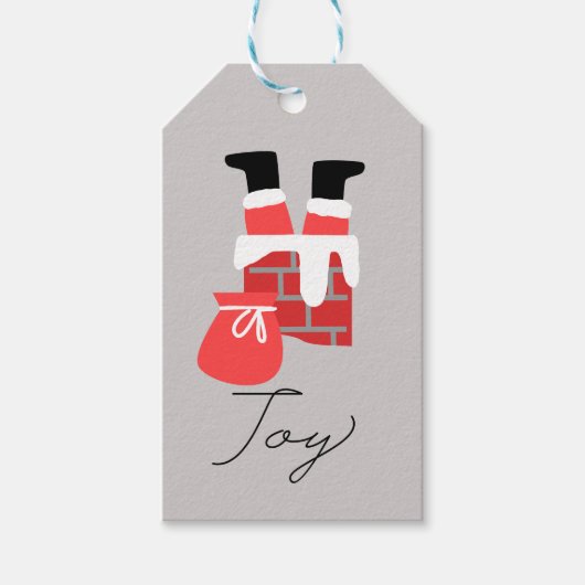 Ondersteboven Santa Clause Cadeaulabel (Voorkant)