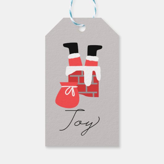 Ondersteboven Santa Clause Cadeaulabel (Achterkant)