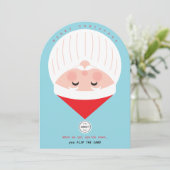 Ondersteboven Santa Company Sky Blue Christmas Kaa Kaart (Staand voorkant)