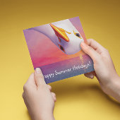 Ondersteboven Seagull, aanpasbaar Feestdagenkaart