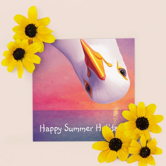 Ondersteboven Seagull, aanpasbaar Feestdagenkaart