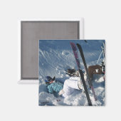 Ondersteboven skiën magneet (Voorkant / Achterkant)