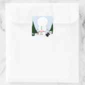 Ondersteboven Snowman Vierkante Sticker (Tas)