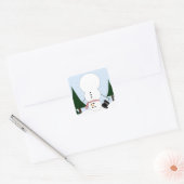 Ondersteboven Snowman Vierkante Sticker (Envelop)