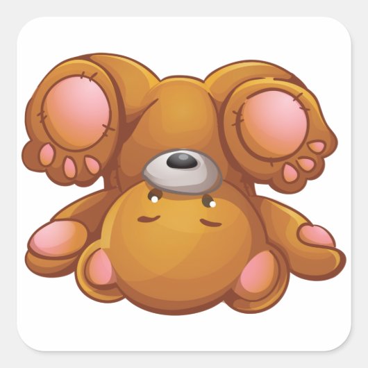 Ondersteboven Teddy Bear Stickers (Voorkant)
