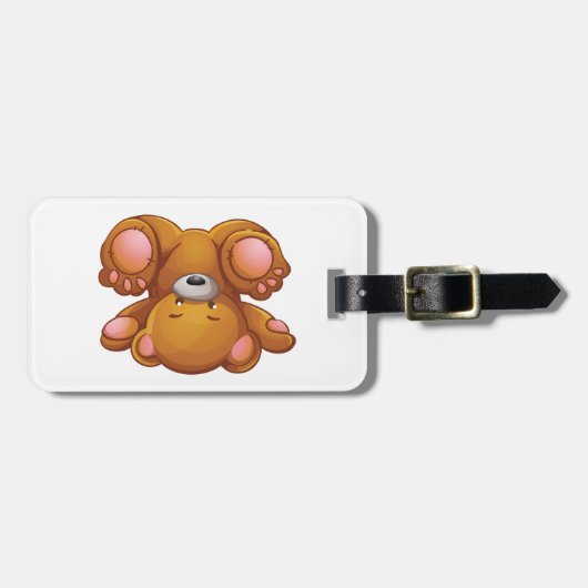 Ondersteboven teddybeer bagagelabel (Voorkant horizontaal)