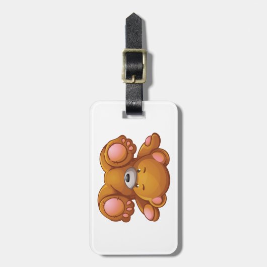 Ondersteboven teddybeer bagagelabel (Voorkant verticaal)