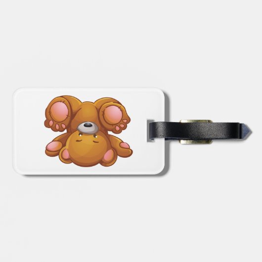 Ondersteboven teddybeer bagagelabel (Achterkant horizontaal)