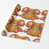 Ondersteboven teddybeer cadeaupapier (Uitgerold)