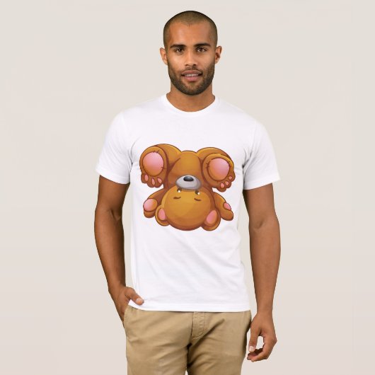 Ondersteboven Teddybeer Mannen T-shirt (Voorkant volledig)