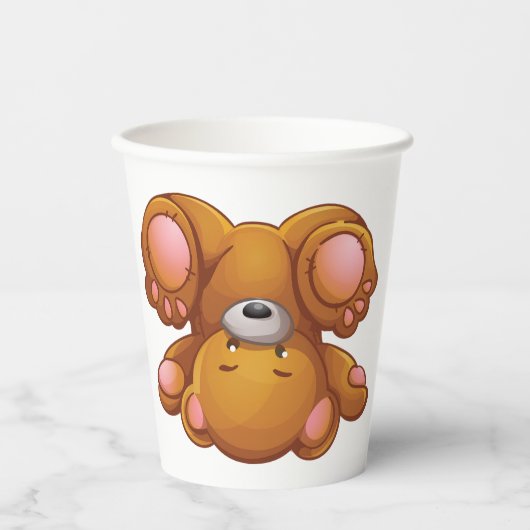 Ondersteboven teddybeer papieren bekers (Voorkant)