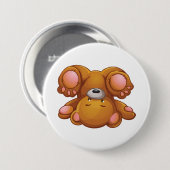 Ondersteboven teddybeer ronde button 7,6 cm (Voorkant /achterkant)