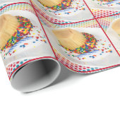 Ondersteboven Verjaardag Cupcake Cadeaupapier (Rol Hoek)