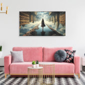 Ondersteboven wereld opgespannen canvas print (Insitu (Woonkamer))