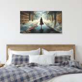 Ondersteboven wereld opgespannen canvas print (Insitu (Slaapkamer))