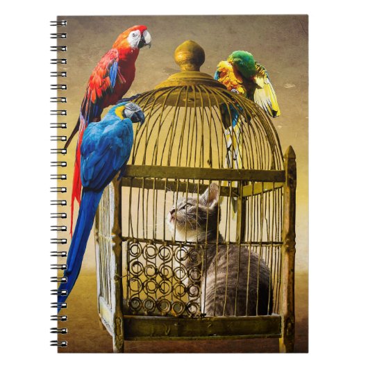 Ondersteboven wereld van de vergulde kooi notitieboek (Voorkant)