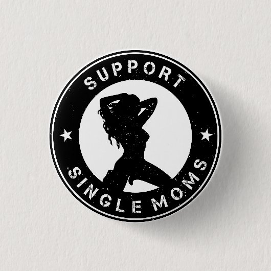 Ondersteun alleenstaande moeder ronde button 3,2 cm (Voorkant)