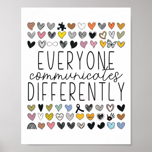 Ondersteun autisme bewustzijn iedereen communiceer poster (Voorkant)