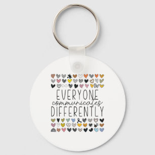Ondersteun autisme bewustzijn iedereen communiceer sleutelhanger