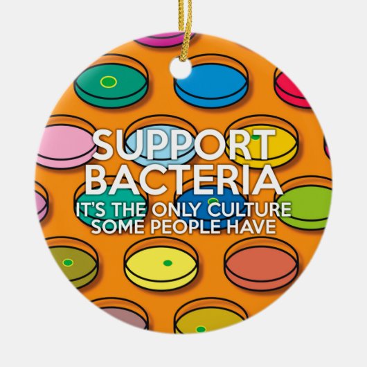 ONDERSTEUN BACTERIËN KERAMISCH ORNAMENT (Voorkant)