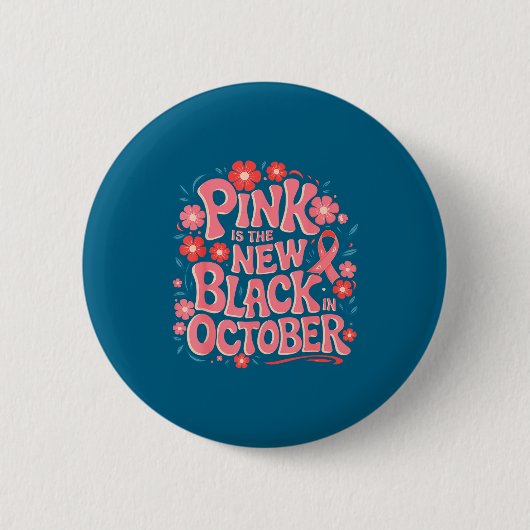 Ondersteun Borstkanker Bewustzijn Roze Ontwerp Ronde Button 5,7 Cm (Voorkant)