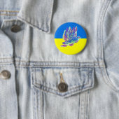 Ondersteun de Oekraïense vlag met kleurrijke vrede Ronde Button 5,7 Cm (In situ)