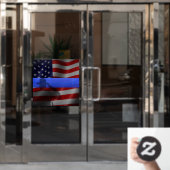 Ondersteun de politie Thin Blue Line Raamsticker (Kantoordeur)