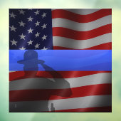 Ondersteun de politie Thin Blue Line Raamsticker (Vel 3)