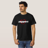 Ondersteun Hart Ontwerp – Rode Liefdessymbool met T-shirt (Voorkant volledig)