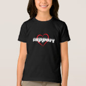 Ondersteun Hart Ontwerp – Rode Liefdessymbool met Tri-Blend Shirt (Voorkant)