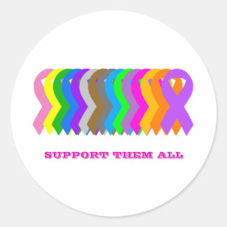 Ondersteun hen allen ronde sticker