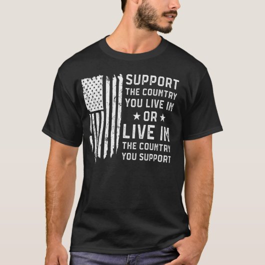 Ondersteun het land waar je woont in de Amerikaans T-shirt (Voorkant)