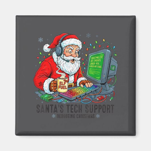 Ondersteun het rebooten van s Santa Tech Crew Magneet (Voorkant)