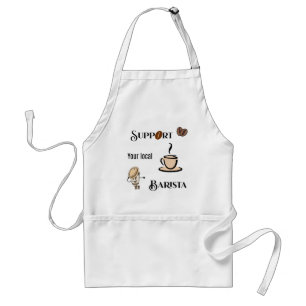 Ondersteun je lokale Barista schattig Standaard Schort
