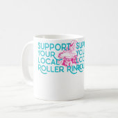 Ondersteun je lokale rollerbaan roller skating koffiemok (Voorkant links)