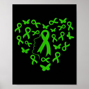 Ondersteun Mitochondriale Ziekte Vrouw Hart Groen Poster