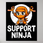 Ondersteun Ninja Multiple Sclerose Bewustzijn Oran Poster (Voorkant)