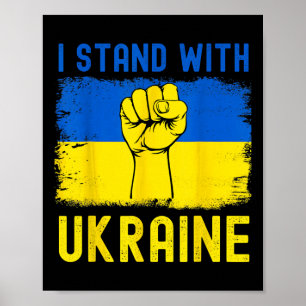 Ondersteun Oekraïense vlag Ik sta achter Oekraïne Poster