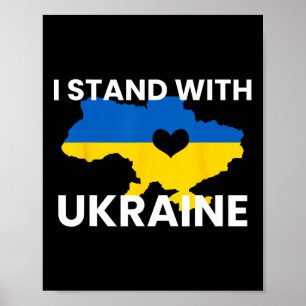 Ondersteun Oekraïne Kaart Hart Staan Samen Oekraïn Poster