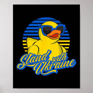 Ondersteun Oekraïne Rubberen Eend Oekraïense Vlag  Poster