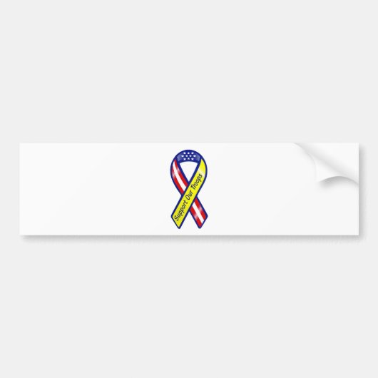 Ondersteun ons troepenlint bumpersticker (Voorkant)