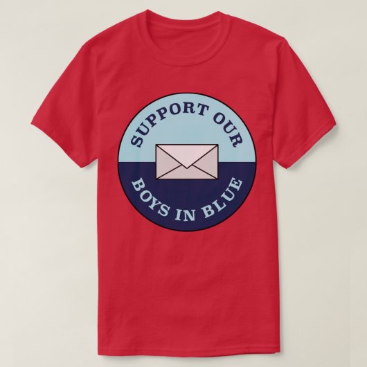 Ondersteun onze jongens in blauwe USPS T-shirt (Design voorkant)