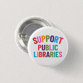 Ondersteun Openbare Bibliotheken Ronde Button 3,2 Cm (Voorkant /achterkant)